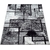 Tapis rectangulaire effet peint abstrait en noir, gris et anthracite de Paco Home