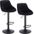 Ensemble de 2 chaises de bar en velours noir avec hauteur réglable WOLTU BH219sz-2