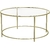 Table basse de salon ronde avec plateau en verre et cadre doré VASAGLE