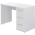 Bureau blanc moderne à 3 tiroirs avec grand espace de rangement, parfait pour un appartement Movian Idro