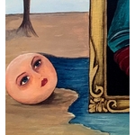 peinture joconde  interprétation de la jovisage dans bulle  joconde en confinement lisa est confinée covid19 cezed vanessa pataki 2021 vu face