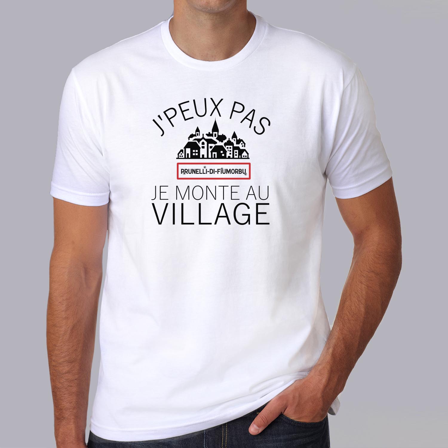 frc-T-shirt-Corse-humour-j-peux-pas-je-monte-au-village-t-shirt-homme-femme-blanc-noir-hb