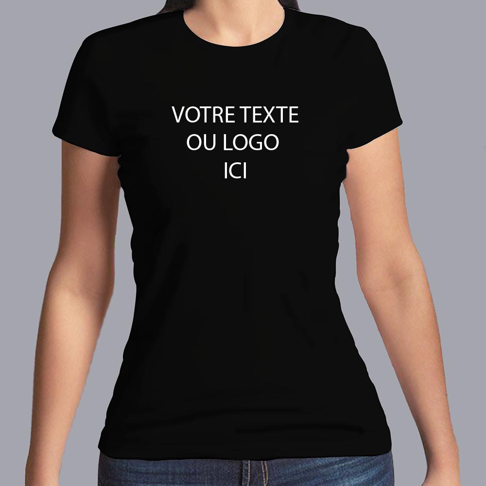 mockup t shirt femme noir personnalisé