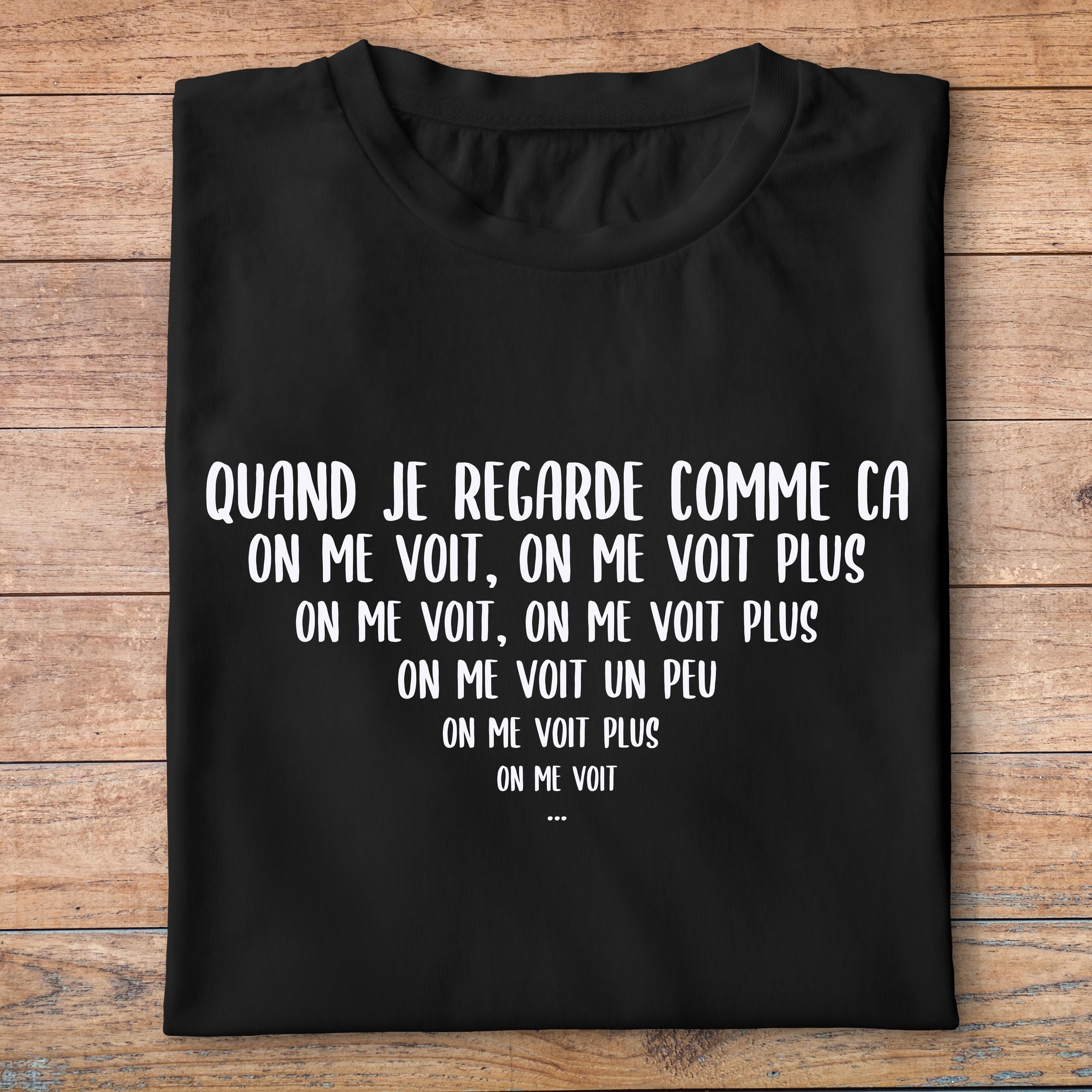 famc2- Astérix mission Cléopatre- Quand je regarde comme ca on me voit- t shirt plié homme - couleur noir