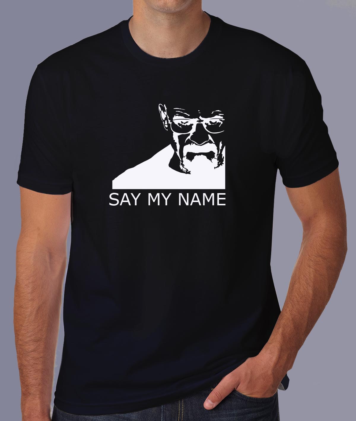 fbb2- Breaking bad- say my name - t shirt porté homme - couleur noir