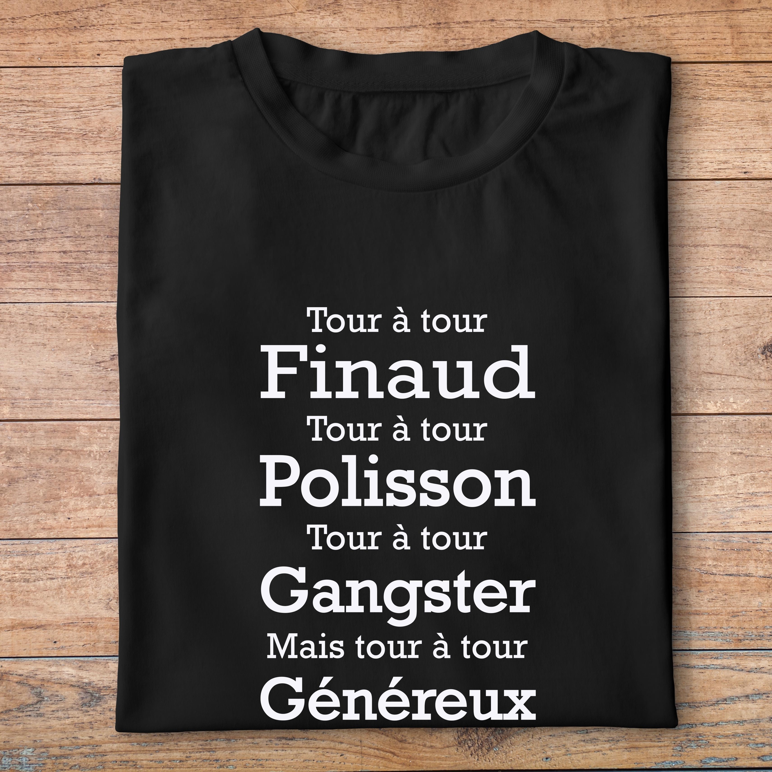 fcapcv8- Cest arrivé près de chez vous- Tour à tour - t shirt plié homme - couleur noir