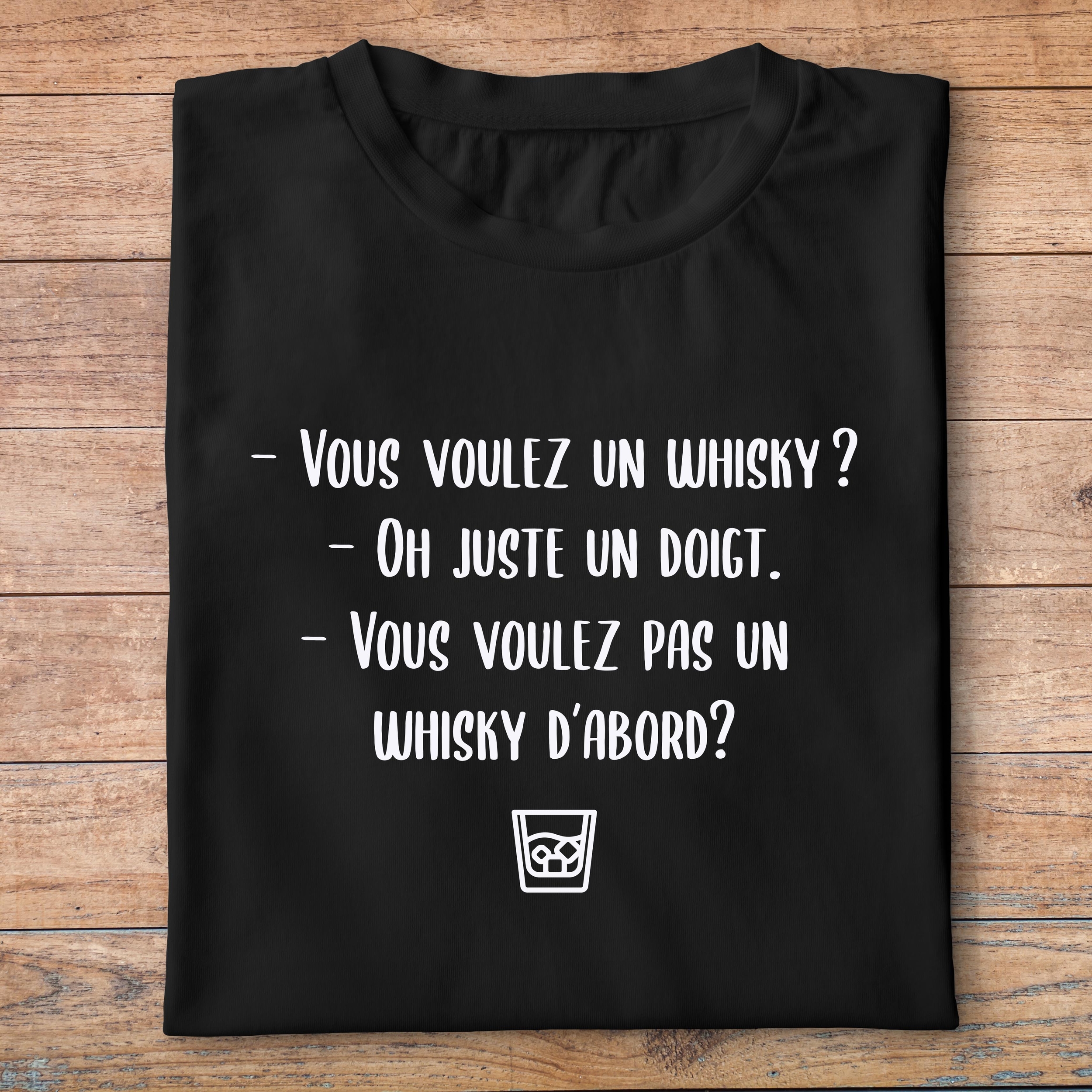 flcdlp5- La cité de la peur - Vous voulez un whisky oh juste un doigt vous voulez pas un whisky dabord - t shirt plié homme - couleur noir