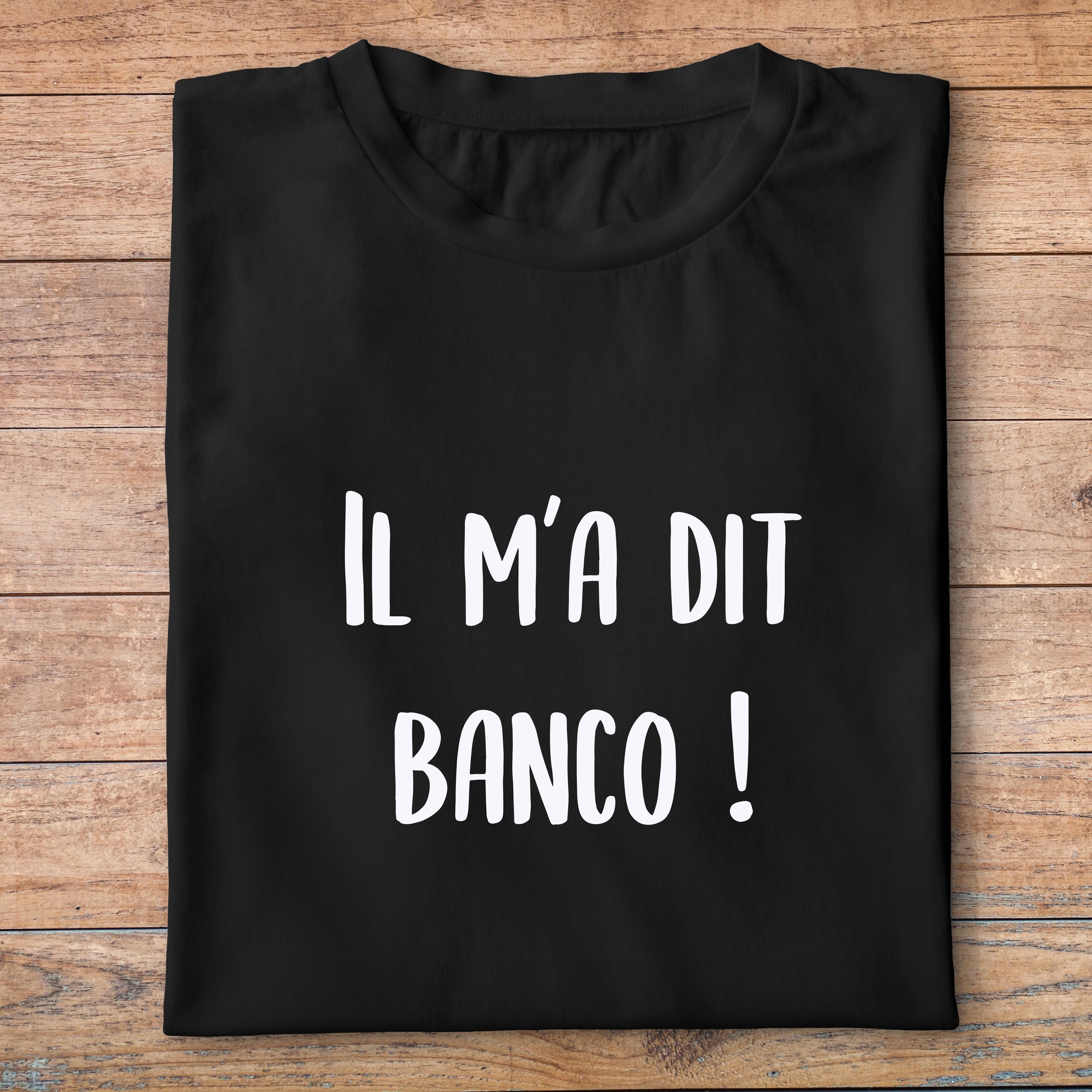 flcdlp7- La cité de la peur -Il ma dit banco - t shirt plié homme - couleur noir