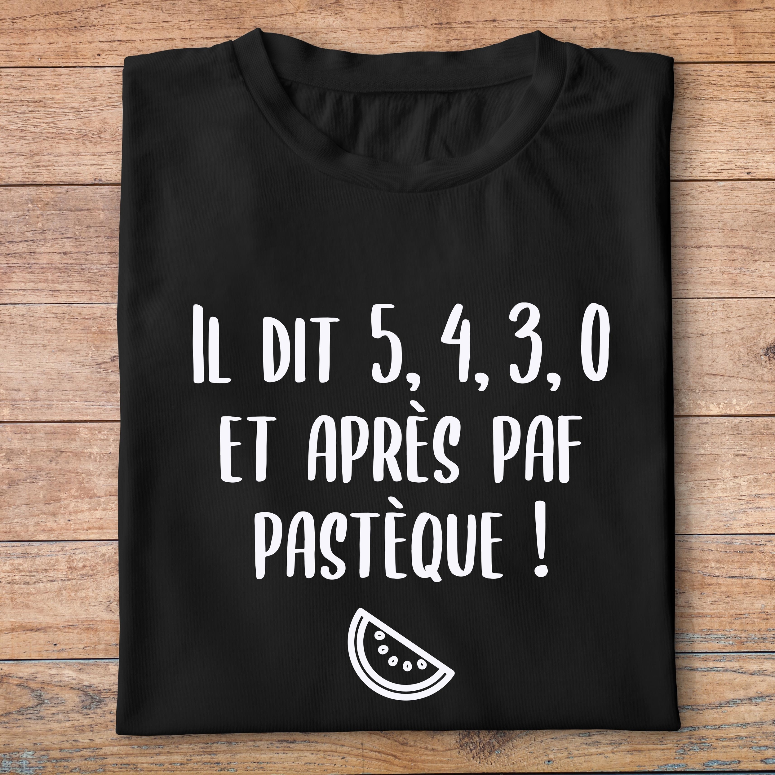flcdlp9- La cité de la peur - il dit 5430 et après paf pastèque- t shirt plié homme - couleur noir