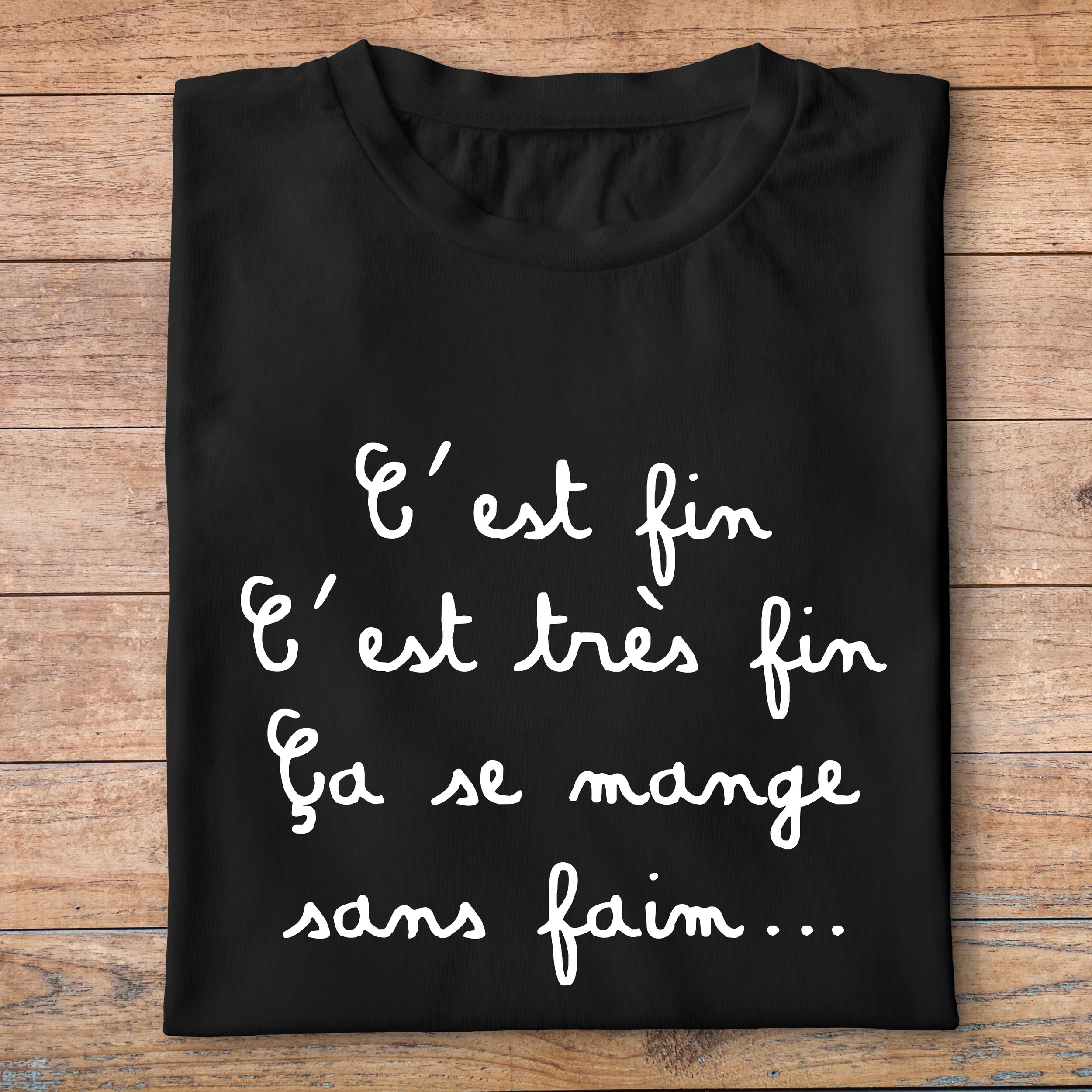 flpneuo1- Le père noël est une ordure- Cest fin cest très fin ca se mange sans fin- t shirt plié homme - couleur noir