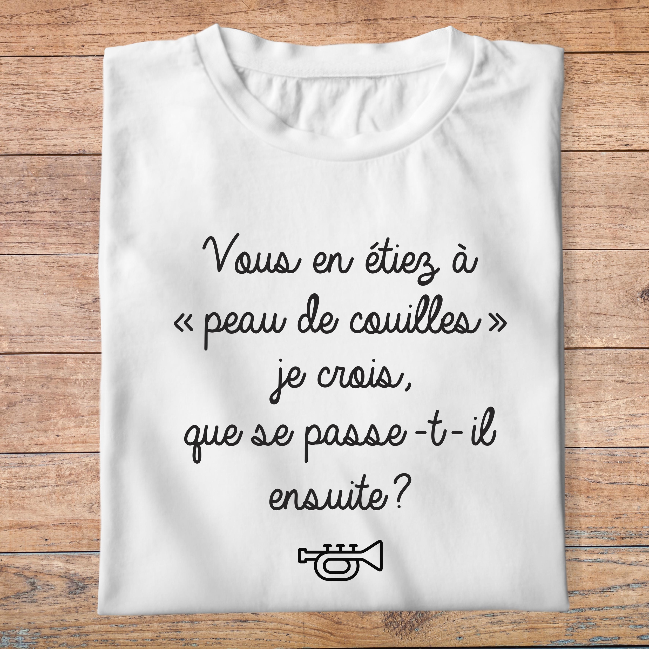 flpneuo3- Le père noël est une ordure -Vous en étiez à peau de couilles je crois que se passe t il ensuite- t shirt plié homme - couleur blanc