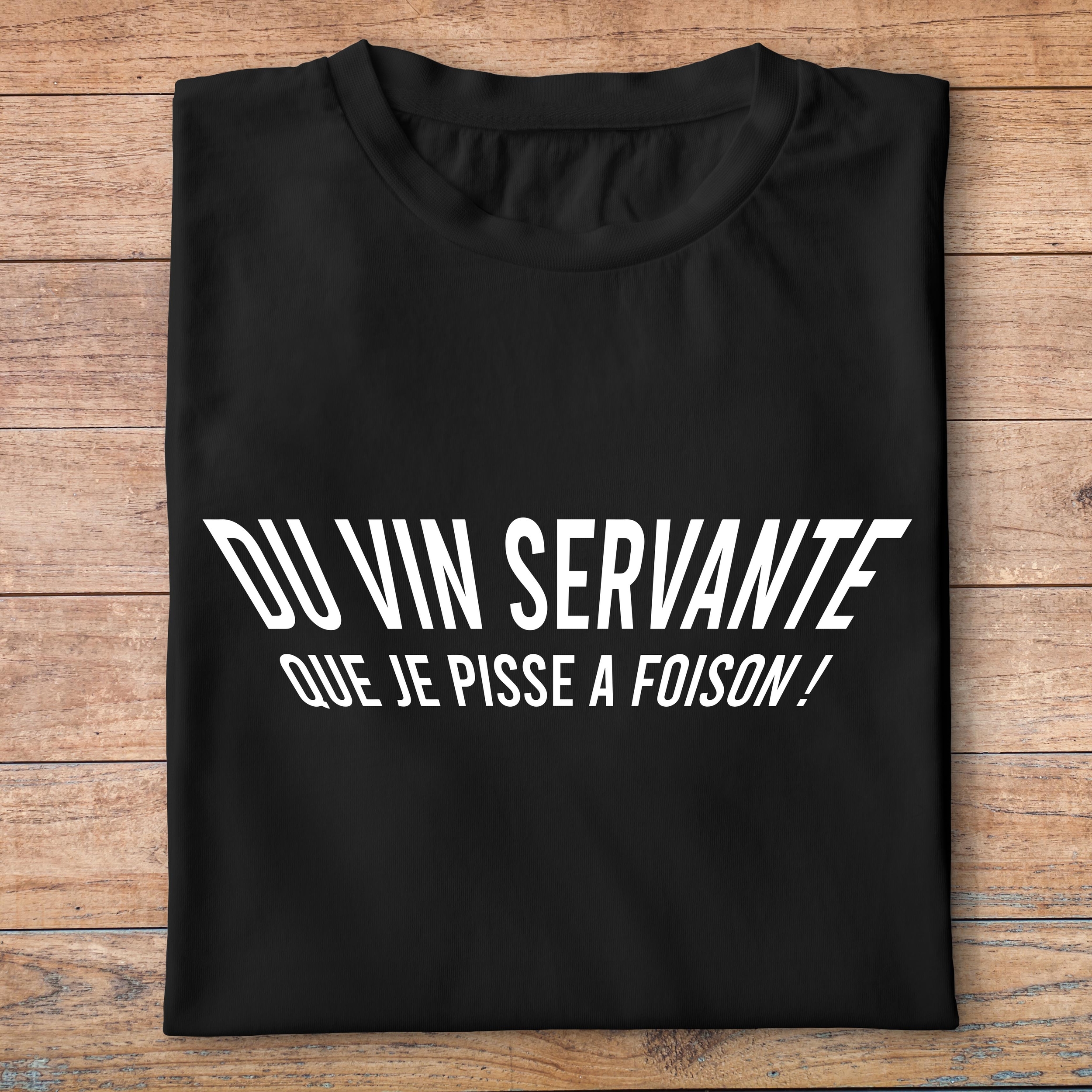 flv1- Les Visieurs- Du vin servante que jpisse a foison - t shirt plié homme - couleur noir