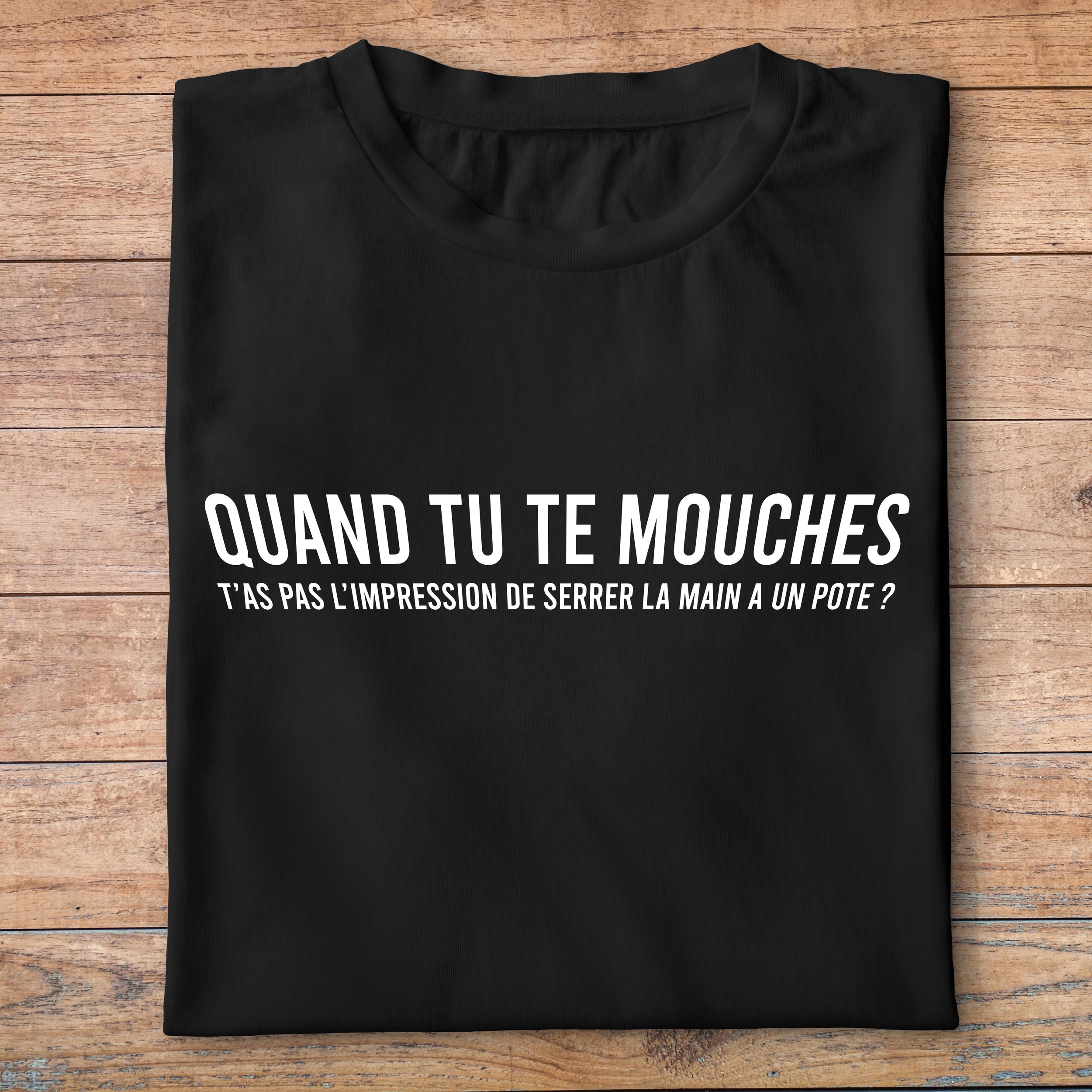 flv3- Les Visieurs- Quand tu tmouches tas pas limpression de serrer la main a un pote - t shirt plié homme - couleur noir