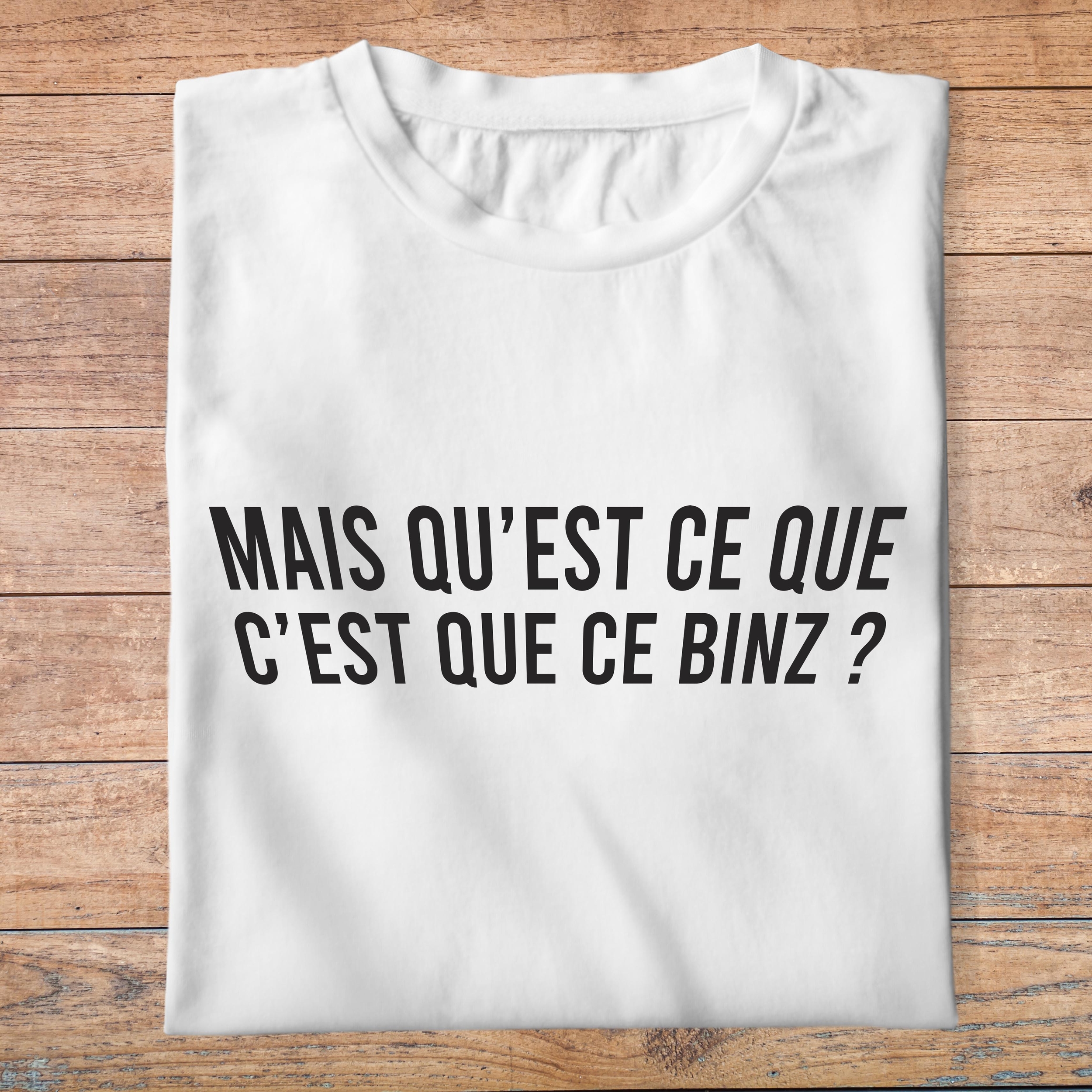 flv4- Les Visieurs- Mais quest ce que cest quce binz - t shirt plié homme - couleur blanc