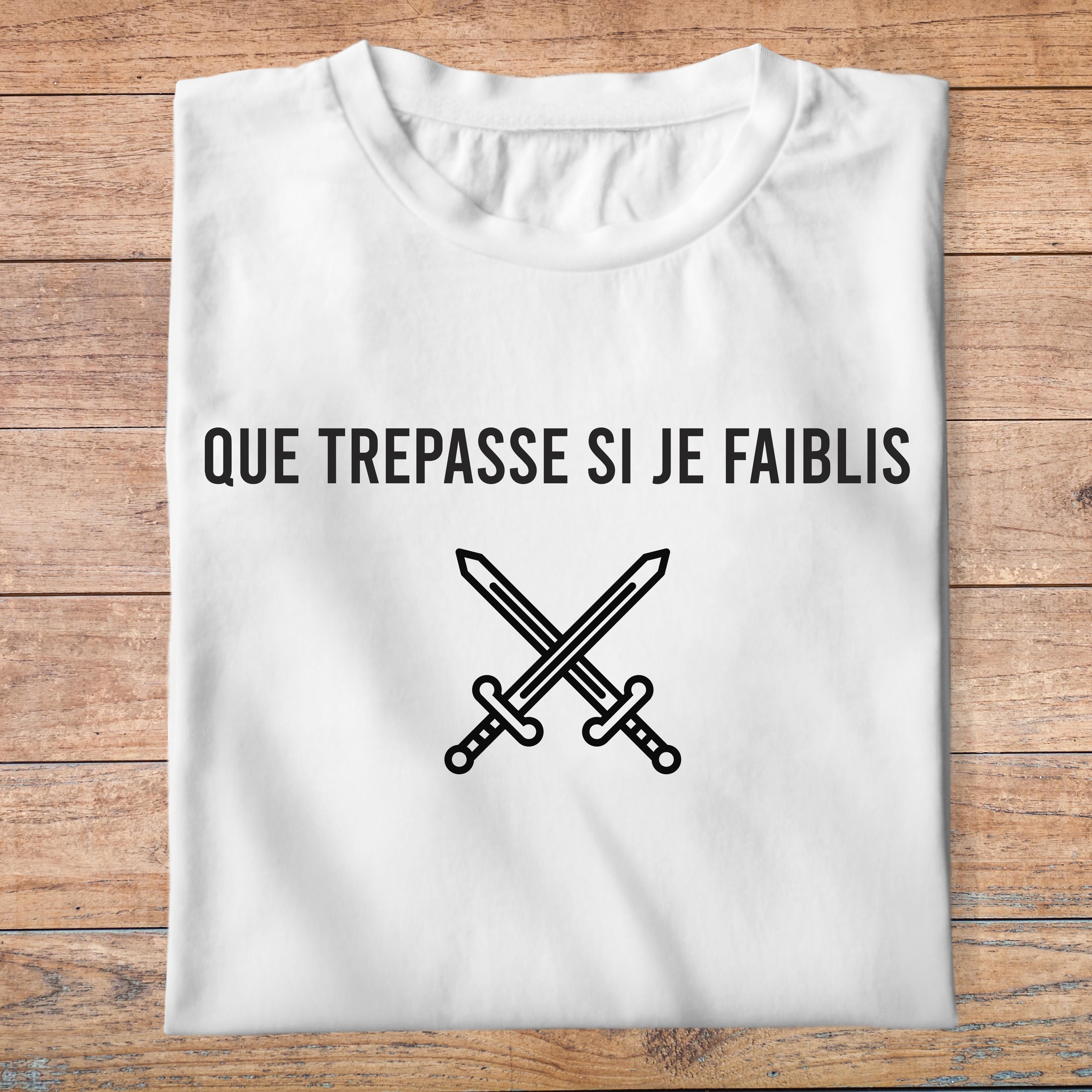 flv6- Les Visieurs- Que trépasse si je faiblis - t shirt plié homme - couleur blanc