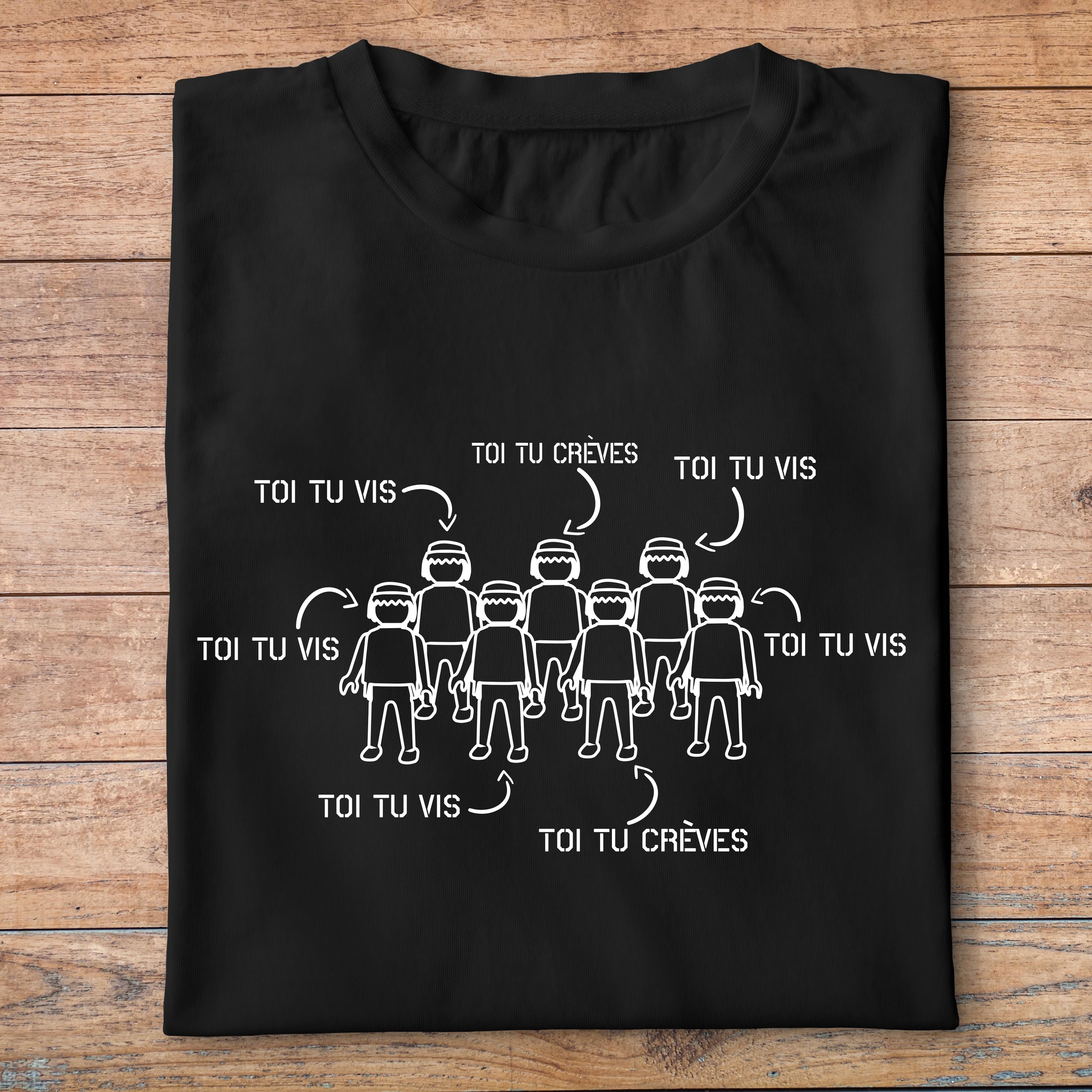 fm2- Malcolm -to tu vis toi tu crèves - t shirt plié homme - couleur noir