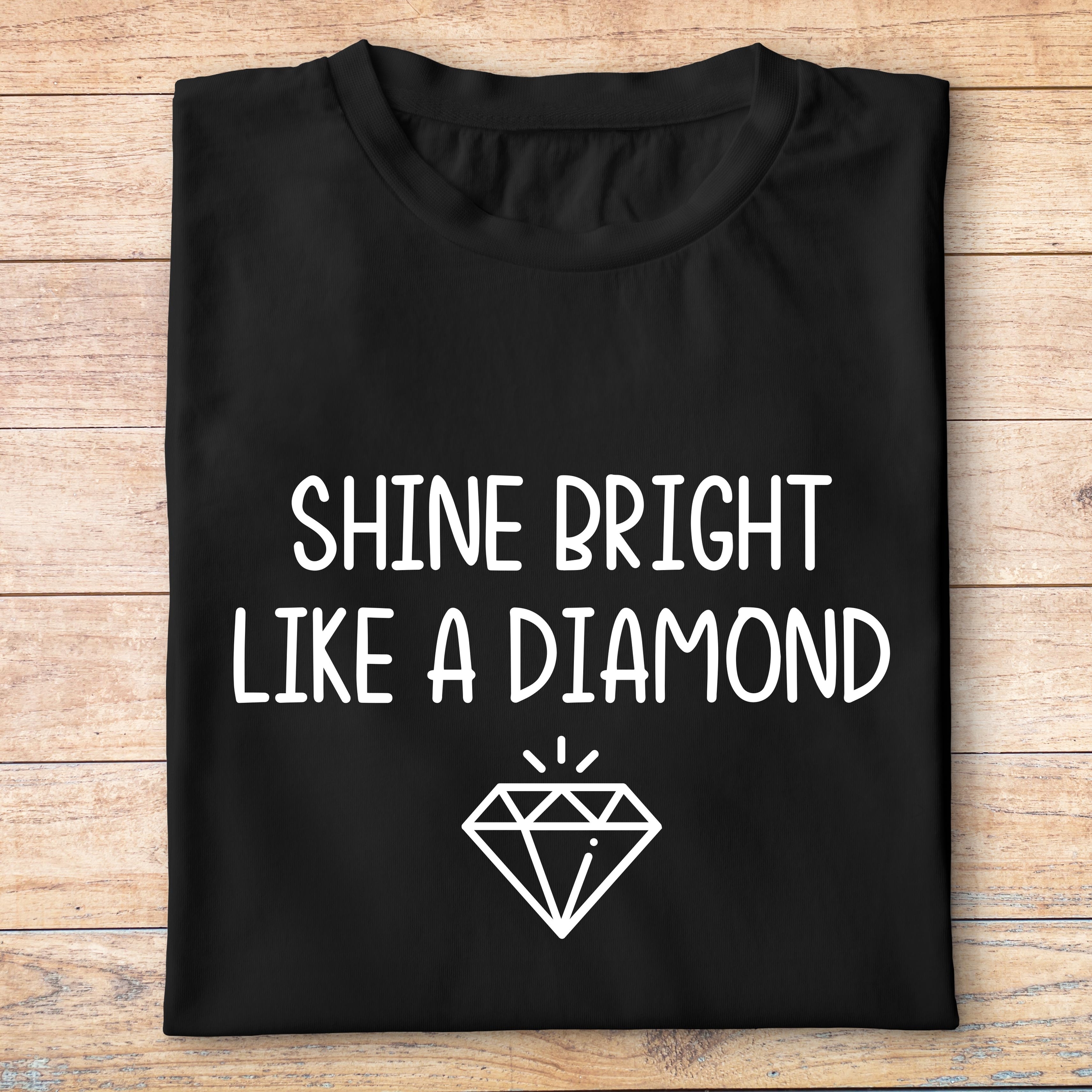 ftmu1- musique - Shine bright like a diamond- t shirt plié homme - couleur noir