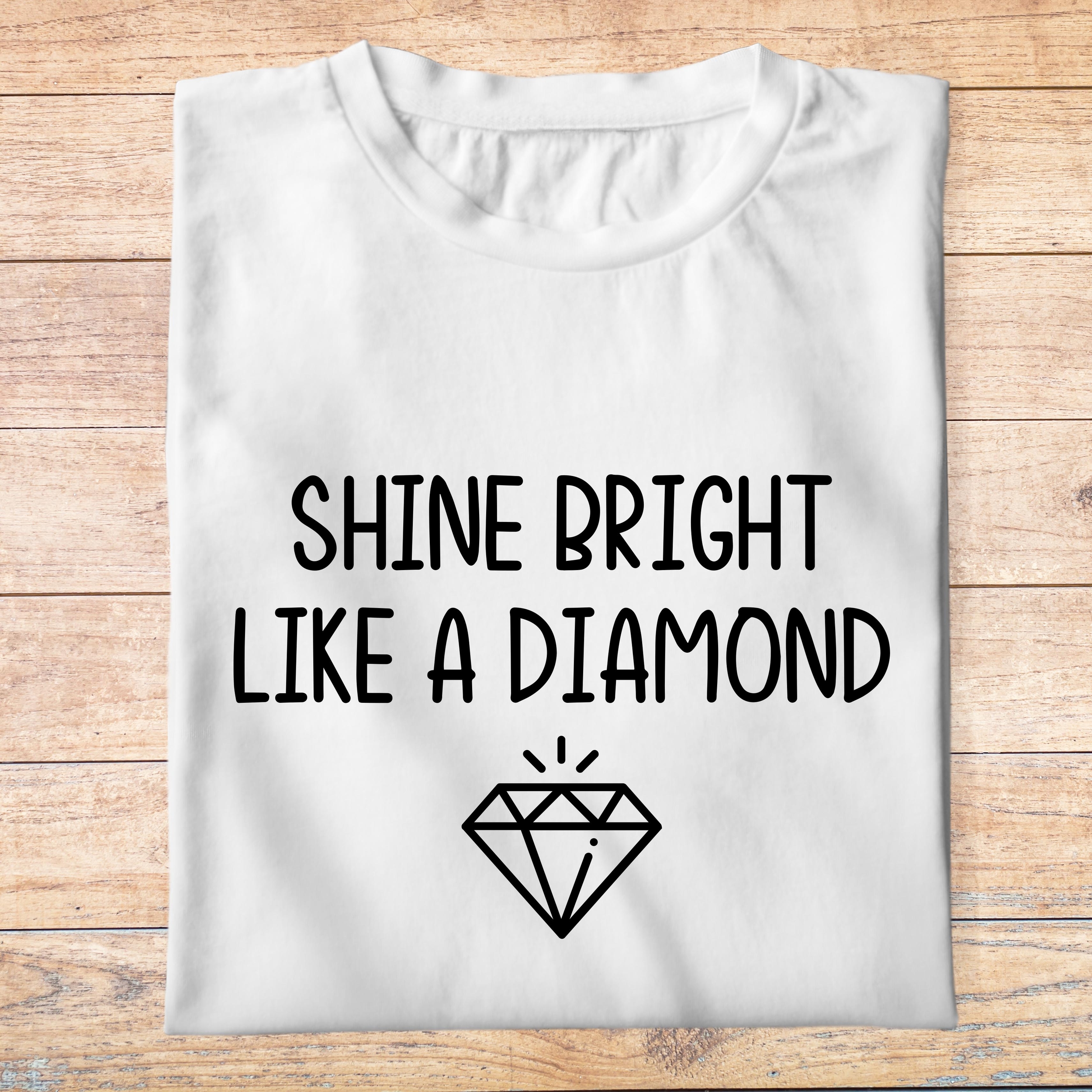 ftmu1- musique - Shine bright like a diamond- t shirt plié homme - couleur blanc