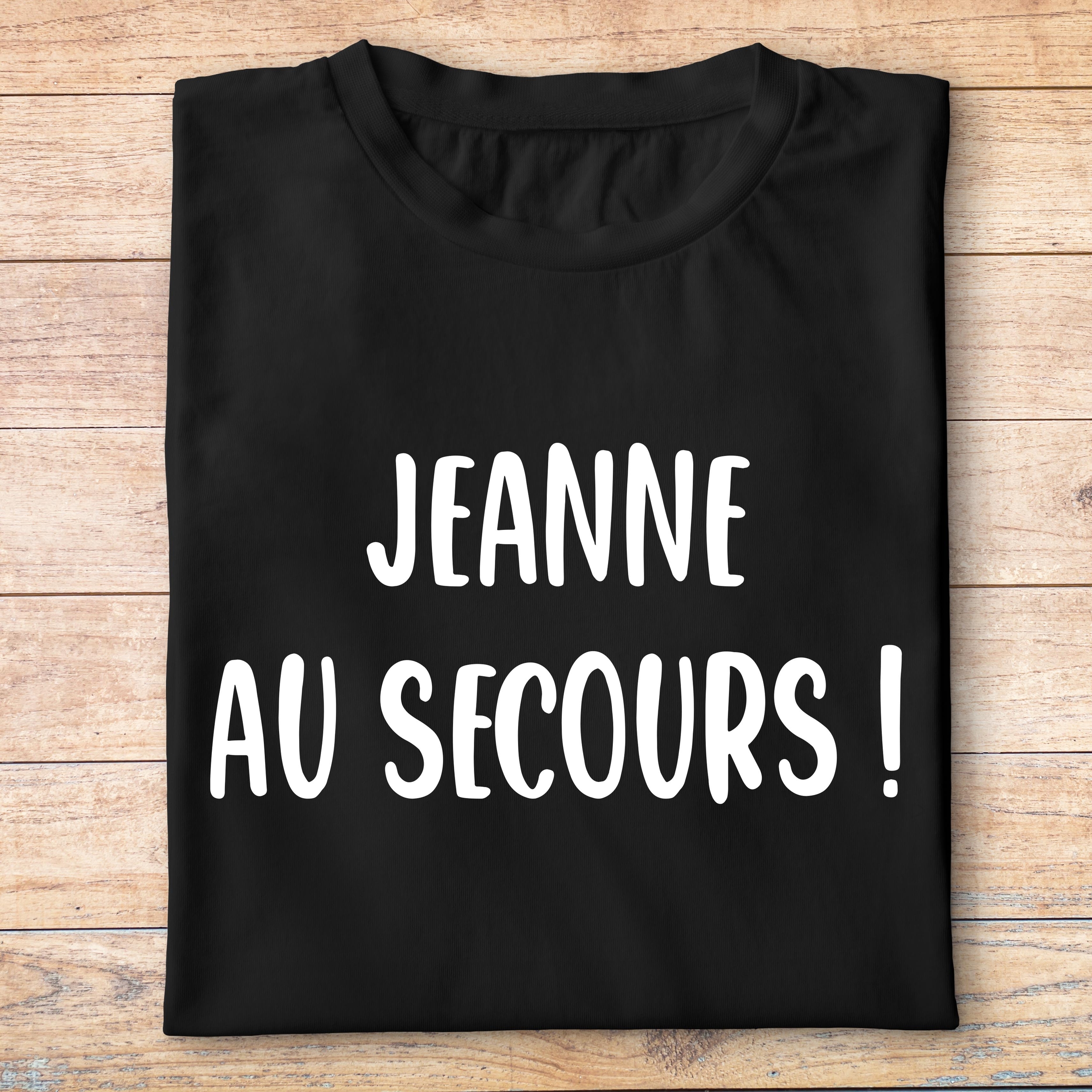 ftp1- politique - Jeanne au secours - t shirt plié homme - couleur noir