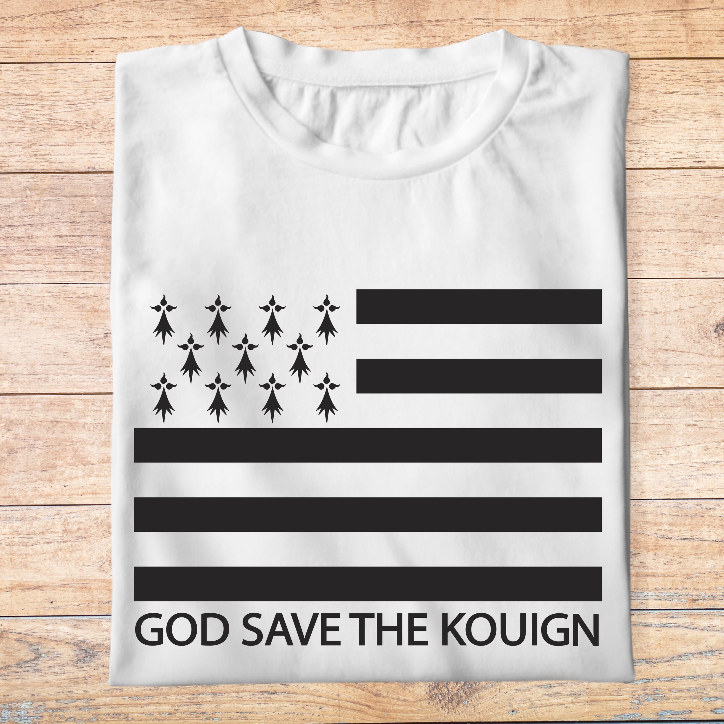 ftvrv1- Villes regions voyage - God save the Kouign- t shirt plié homme - couleur blanc