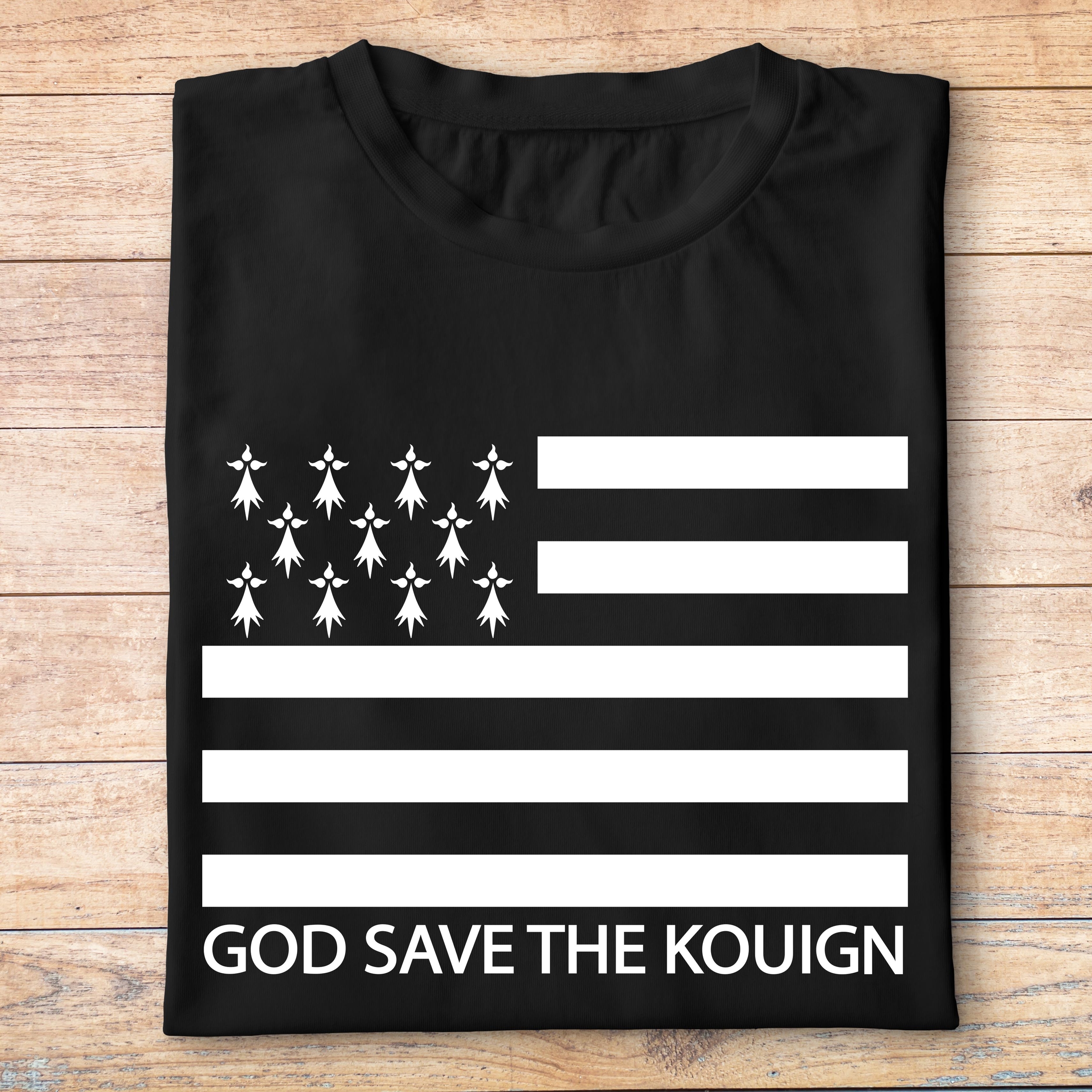 ftvrv1- Villes regions voyage - God save the Kouign- t shirt plié homme - couleur noir