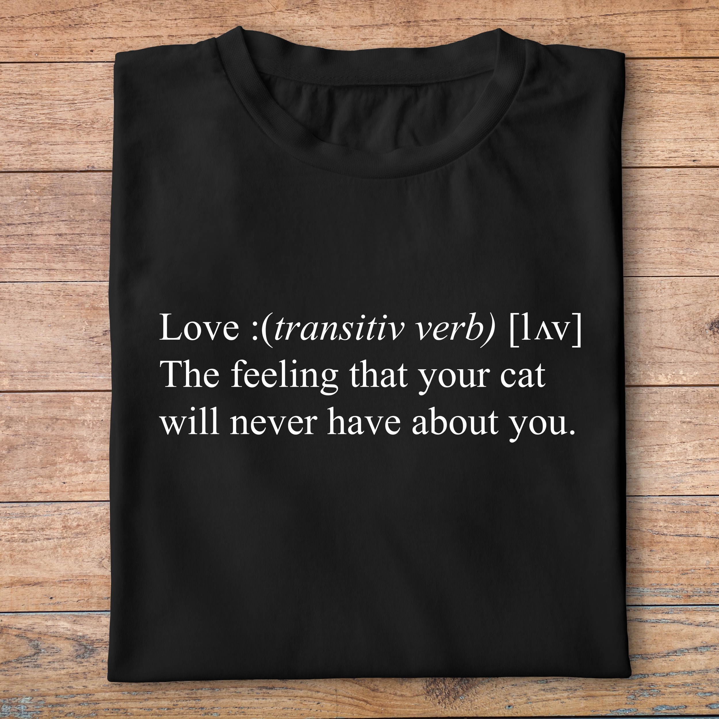 fa9- animaux - définition love chat - t shirt plié homme - couleur noir