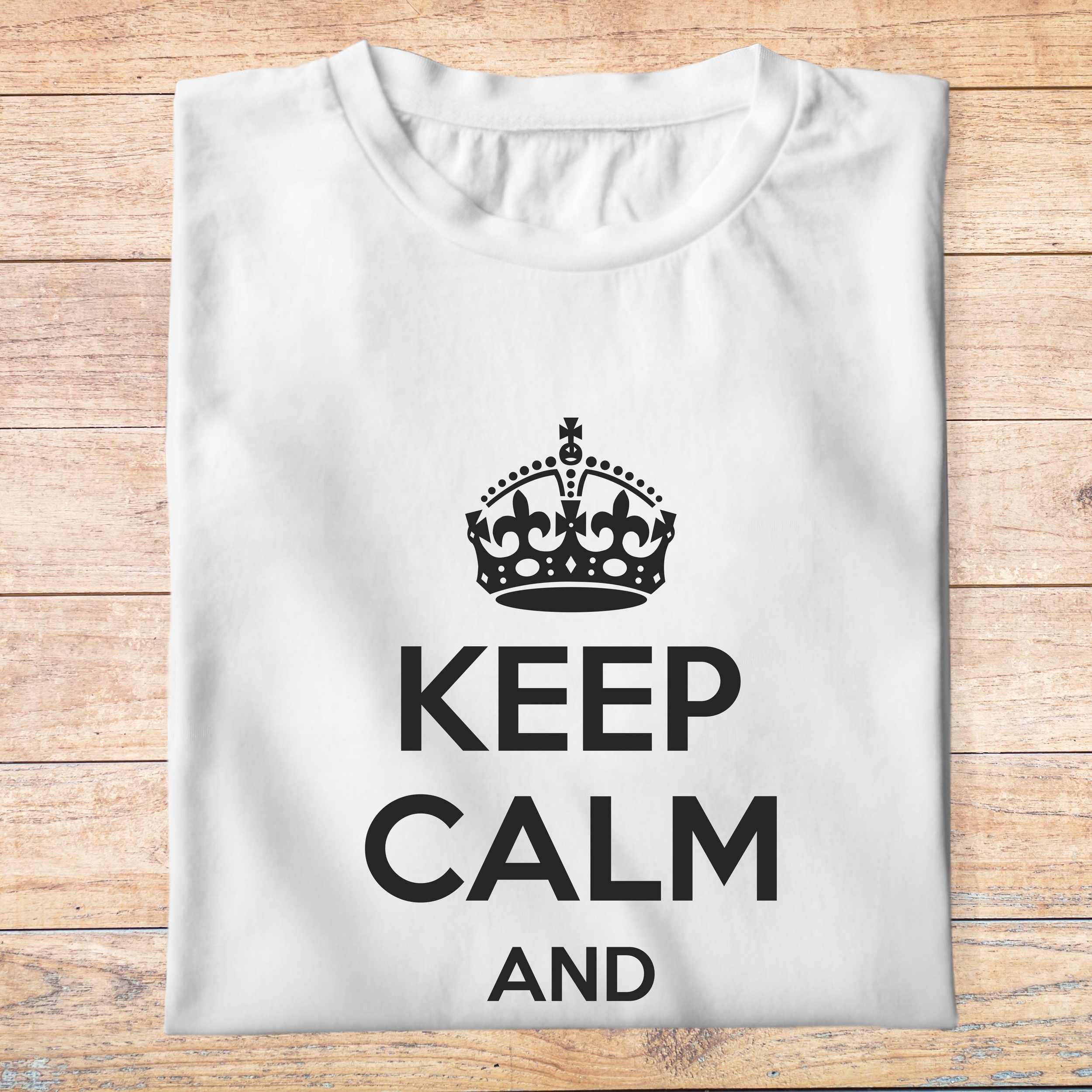 ftkc1- keep calm- keep calm and carry on- t shirt plié homme - couleur blanc