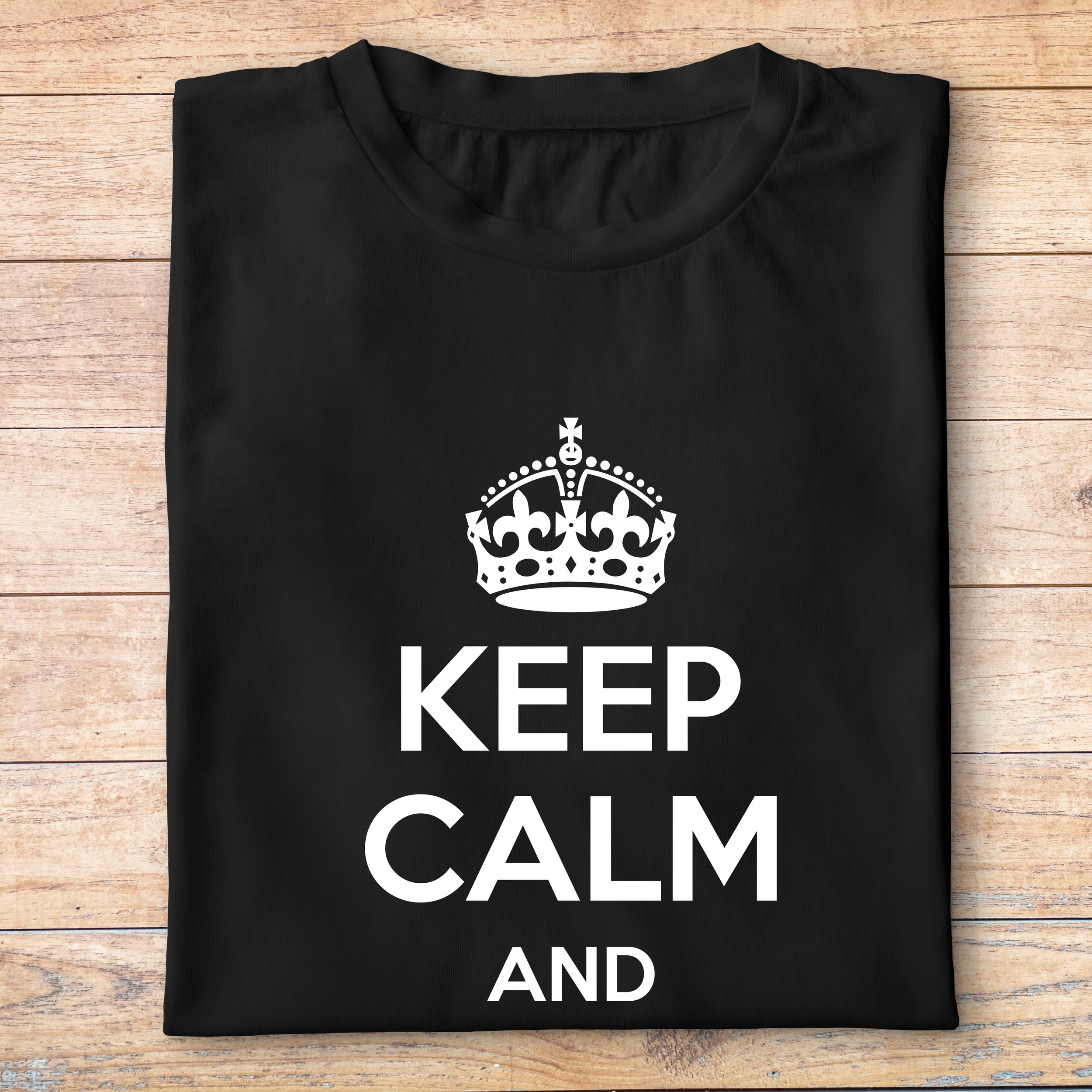 ftkc1- keep calm- keep calm and carry on- t shirt plié homme - couleur noir