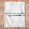 fk12- Kaamelott -T Shirt Elle est où la poulette - t shirt plié homme - couleur blanc