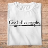 fk13- Kaamelott C'est d'la merde - t shirt plié homme - couleur blanc
