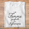 ftmin4- métiers - la femme parfaite est infirmière - t shirt plié femme- couleur blanc