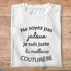 ftm22bis- métiers - ne soyez pas jaloux je suis juste la meilleure - couturière- t shirt plié femme- couleur blanc