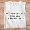 famc1- Astérix mission Cléopatre- Qu'est ce que c'est que ce pays, c'est pas possible il fait au moins -8000 - t shirt plié homme - couleur blanc