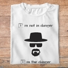 fbb1- Breaking bad- I'm not in danger I'm the danger - t shirt plié homme - couleur blanc