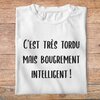 flddc2- Le dîner de cons - C'est très tordu mais bougrement intelligent - t shirt plié homme - couleur blanc