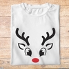 fen1- noel- Renne nez rouge - t shirt plié homme - couleur blanc