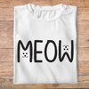fa2- animaux - MEOW- t shirt plié homme - couleur blanc