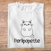 fa4- animaux - Chat perlipopette - t shirt plié homme - couleur blanc