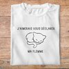 fa5- animaux - j'aimerais vous déclarer ma flemme - t shirt plié homme - couleur blanc