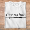fk5- Kaamelott -c'est pas faux- t shirt plié homme - couleur blanc