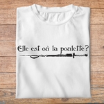 fk12- Kaamelott -T Shirt Elle est où la poulette - t shirt plié homme - couleur blanc