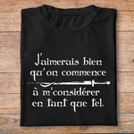 fk17- Kaamelott Jaimerais bien quon commence à me considérer en tant que tel- t shirt plié homme - couleur noir