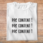 famc3- Astérix mission Cléopatre- pas content- t shirt plié homme - couleur blanc