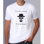 fbb1- Breaking bad- Im not in danger Im the danger - t shirt porté homme - couleur blanc
