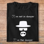 fbb1- Breaking bad- Im not in danger Im the danger - t shirt plié homme - couleur noir