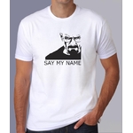 fbb2- Breaking bad- say my name - t shirt porté homme - couleur blanc