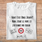 flcdlp3- La cité de la peur - Vous êtes Odile Deray non j'suis le pape et j'attends ma soeur - t shirt plié homme - couleur blanc