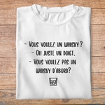 flcdlp5- La cité de la peur - Vous voulez un whisky oh juste un doigt vous voulez pas un whisky d'abord - t shirt plié homme - couleur blanc