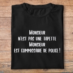 flcdlp10- La cité de la peur - Monsieur nest pas ue tapette, monsieur est commissaire de police - t shirt plié homme - couleur noir