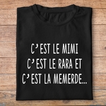 fltf2- Les trois frères - Cest le mimi cest le rara et cest la memerde - t shirt plié homme - couleur noir